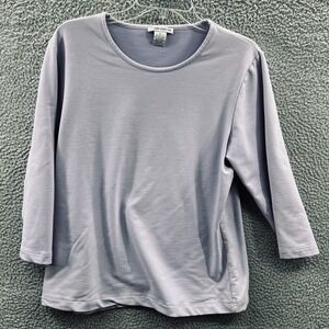 Womens Lavender Stretch Knit Top XL Relaxed Capsule Wardrobe Clean Girl Minimal